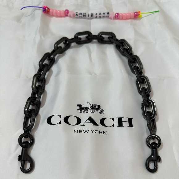 NEW w/o tags - Coach Pewter Black Link Chain Strap *STRAP ONLY, no bag* - Picture 1 of 6